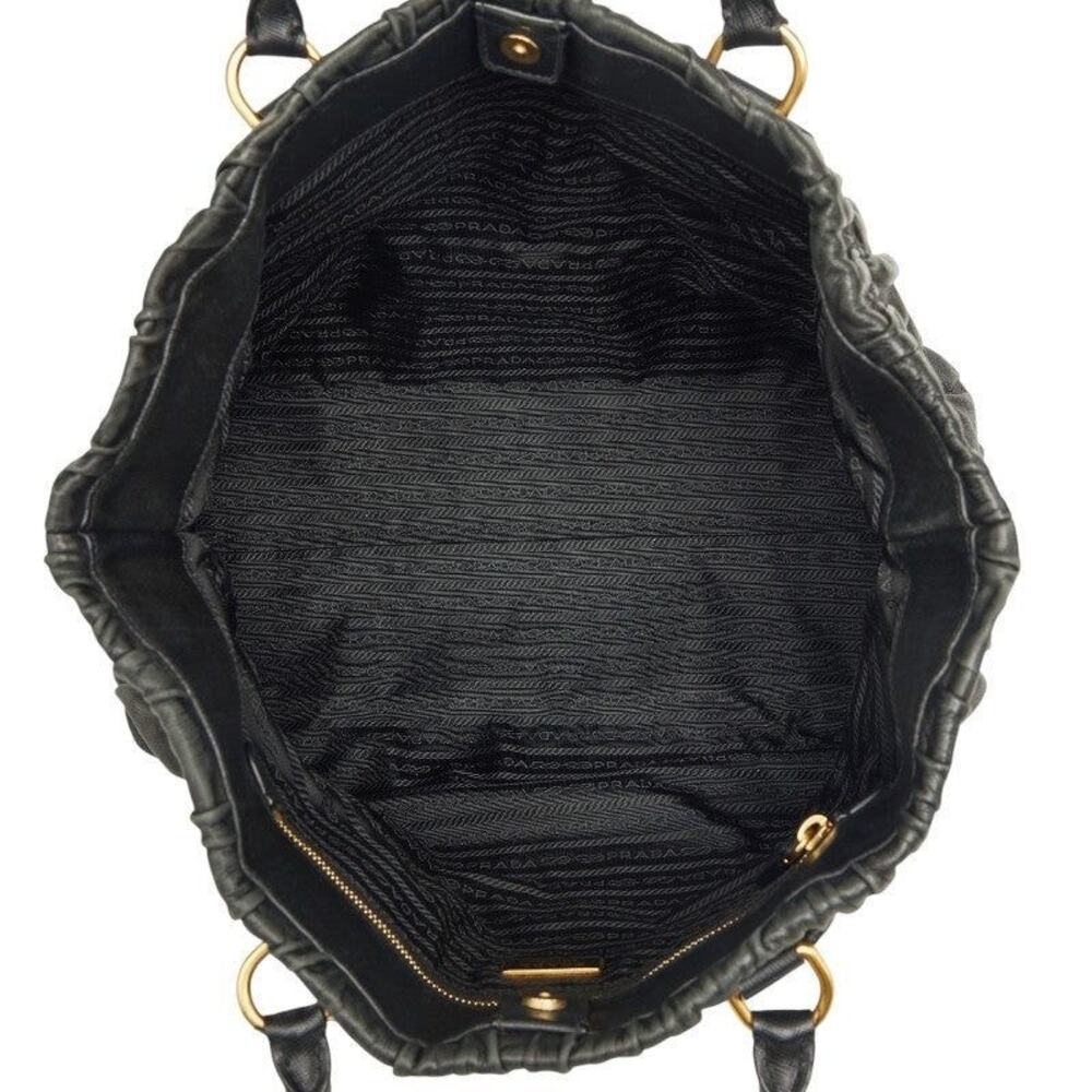 Prada Leather Gaufre Tote Bag Saffiano Black - Picture 4 of 11